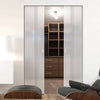 Juniper 8mm Obscure Glass - Obscure Printed Design - Double Absolute Pocket Door