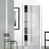 Juniper 8mm Obscure Glass - Clear Printed Design - Single Evokit Glass Pocket Door