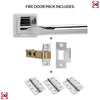 Kansas Status Fire Lever on Square Rose - Polished Chrome Handle Pack