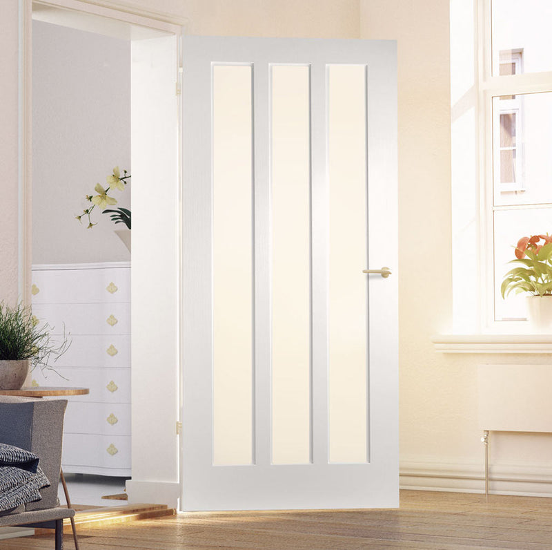 Kielder Lightly Grained Internal PVC Door - Obscure Glass
