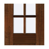 Kensington Walnut Veneer Staffetta Quad Telescopic Pocket Doors - Clear Bevelled Glass - Prefinished