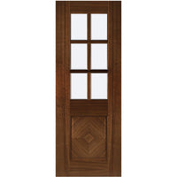 Walnut veneer glazed interior door