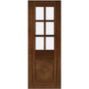 Kensington Walnut Prefinished Door Pair - Clear Bevelled Glass