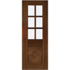 Kensington Walnut Absolute Evokit Single Pocket Door Detail - Clear Bevelled Glass - Prefinished