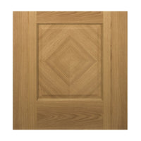 Kensington Oak Panel Door Pair - Clear Bevelled Glass - Prefinished