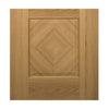 Kensington Oak Panel Door Pair - Clear Bevelled Glass - Prefinished
