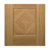 Kensington Oak Panel Single Evokit Pocket Door Detail - Clear Bevelled Glass - Prefinished