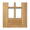 Kensington Oak Staffetta Quad Telescopic Pocket Doors - Clear Bevelled Glass - Prefinished