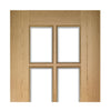 Kensington Oak Staffetta Quad Telescopic Pocket Doors - Clear Bevelled Glass - Prefinished