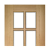 Kensington Oak Panel Single Evokit Pocket Door Detail - Clear Bevelled Glass - Prefinished