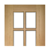 Deanta oak veneered interior door with safety glass