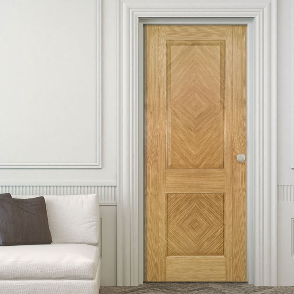 Kensington Oak Panel Fire Door - 1/2 Hour Fire Rated - Prefinished