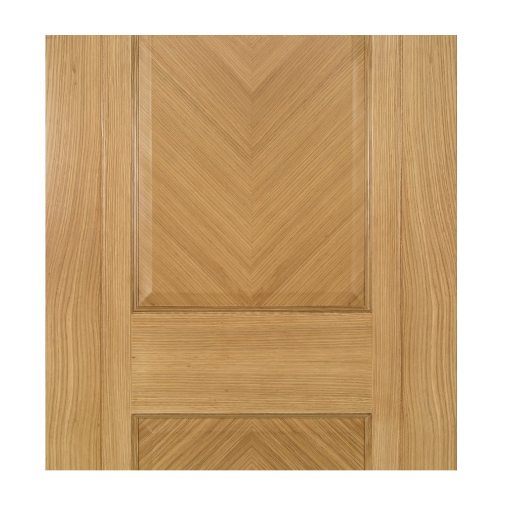 Kensington Oak Veneer Panel Staffetta Twin Telescopic Pocket Doors - Prefinished