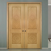 Kensington Oak Panel Door Pair - Prefinished