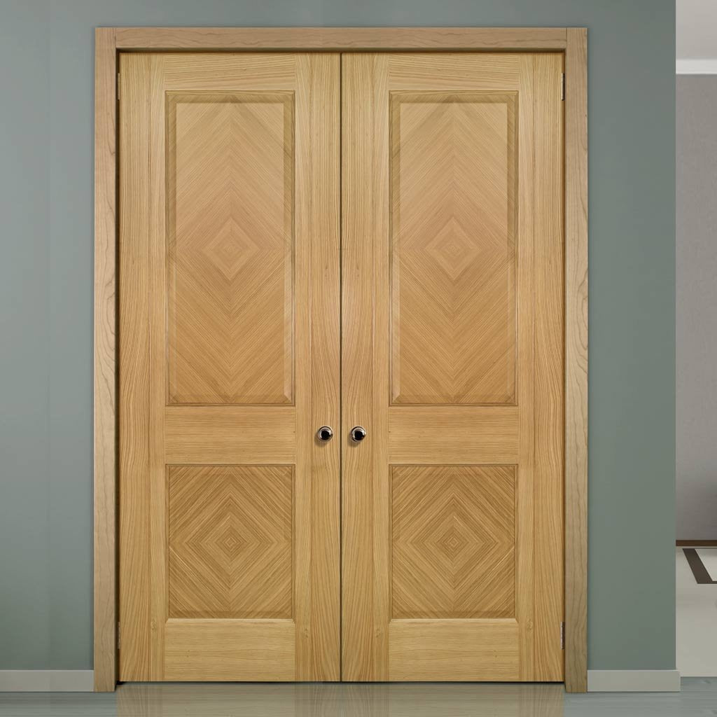 Kensington Oak Panel Door Pair - Prefinished