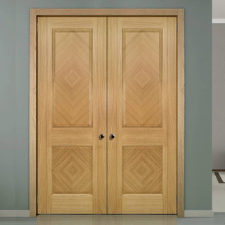 Image: Kensington Oak Panel Door Pair - Prefinished