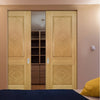 Kensington Oak Panel Absolute Evokit Double Pocket Doors - Prefinished