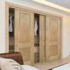 Three Sliding Maximal Wardrobe Doors & Frame Kit - Kensington Oak Panel Door - Prefinished