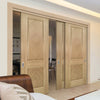 Pass-Easi Three Sliding Doors and Frame Kit - Kensington Oak Panel Door - Prefinished