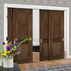 Pass-Easi Four Sliding Doors and Frame Kit - Kensington Prefinished Walnut Door - 2 Panels