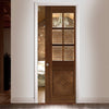 Kensington Walnut Single Evokit Pocket Door - Clear Bevelled Glass - Prefinished