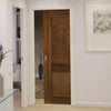 Kensington Walnut Prefinished Evokit Pocket Fire Door - 2 Panels - 1/2 Hour Fire Rated