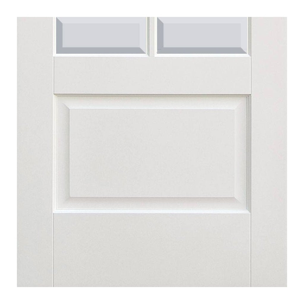 Kent 6 Pane Door - Bevelled Clear Glass - White Primed