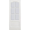 Room Divider - Kent 6 Pane Bevelled Clear Glass White Primed Door with Single Side