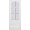ThruEasi Room Divider - Kent 6 Pane Bevelled Clear Glass White Primed Door with Single Side