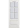 Kent 6 Pane Door - Bevelled Clear Glass - White Primed