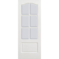 Kent 6 Pane Door - Bevelled Clear Glass - White Primed