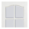 Kent 6 Pane Door - Bevelled Clear Glass - White Primed