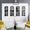 Room Divider - Kent 6 Pane Bevelled Clear Glass White Primed Double Doors with Double Sides