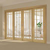 Pass-Easi Four Sliding Doors and Frame Kit - Kerry Oak Door - Bevelled Clear Glass - Unfinished