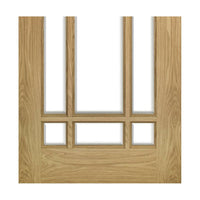 Kerry Oak Door Pair - Bevelled Clear Glass - Unfinished