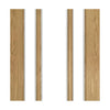 Kerry Oak Veneer Staffetta Quad Telescopic Pocket Doors - Bevelled Clear Glass - Unfinished