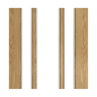 Kerry Oak Veneer Staffetta Quad Telescopic Pocket Doors - Bevelled Clear Glass - Unfinished