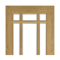 Kerry Oak Door Pair - Bevelled Clear Glass - Unfinished