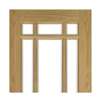 Kerry Oak Absolute Evokit Single Pocket Door Detail - Bevelled Clear Glass - Unfinished
