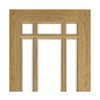 Kerry Oak Absolute Evokit Double Pocket Door Detail - Bevelled Clear Glass - Unfinished