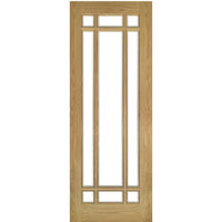 Kerry Oak Door - Bevelled Clear Glass - Unfinished from Deanta UK