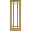 Kerry Oak Unico Evo Pocket Door Detail - Bevelled Clear Glass - Unfinished