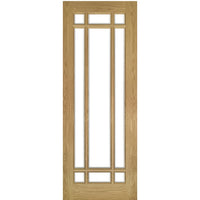 Kerry Oak Absolute Evokit Single Pocket Door Detail - Bevelled Clear Glass - Unfinished