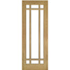 Kerry Oak Absolute Evokit Double Pocket Door Detail - Bevelled Clear Glass - Unfinished