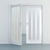 Kielder Lightly Grained Internal PVC Door Pair - Obscure Glass