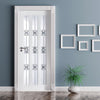 Kielder Lightly Grained Internal PVC Door - Fern Style Sandblasted Glass