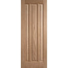 Top Mounted Black Sliding Track & Double Door - Kilburn 3 Panel Oak Doors - Unfinished