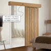 Single Sliding Door & Wall Track - Kilburn 3 Panel Oak Door - Unfinished