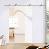 Single Glass Sliding Door - Solaris Tubular Stainless Steel Sliding Track & Kingston 8mm Obscure Glass - Clear Printed Design
