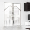 Kingston 8mm Obscure Glass - Clear Printed Design - Double Absolute Pocket Door